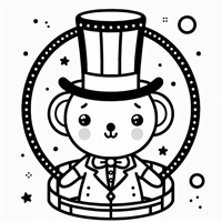 Cute Ring Master Circus Coloring Page