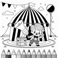 Cute Ring Master Circus Coloring Page