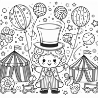 Cute Ring Master Circus Coloring Page