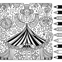 Cute Balancing Act Circus Coloring Page