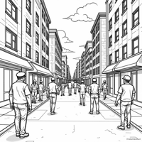 Police Officer Teacher Architect Graphic Designer... Coloring Page