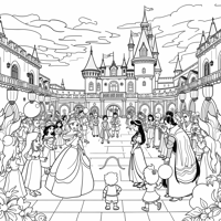 Princess Belle And Princess Mulan Coloring Page