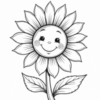 Sunflower Smiles Coloring Page