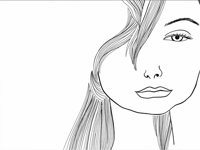 A Drawing Of A Woman With Long Hair. Coloring Page