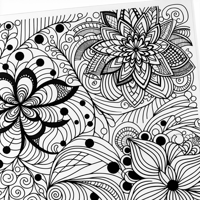 Zentangle Floral Balanced Design Coloring Page
