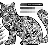 Zentangle Cat Coloring Page