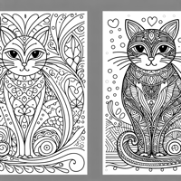 Zentangle Cat Coloring Page
