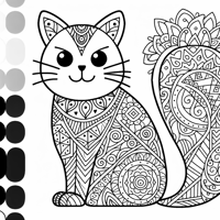 Zentangle Cat Coloring Page