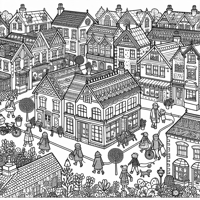 Town Coloring Page