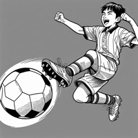 Boy Scoring A Goal In Soccer Coloring Page
