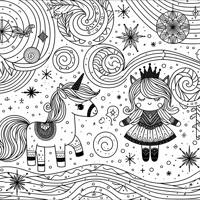 Little Pony With Elsa Coloring Page