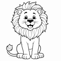The Cooking Lion Coloring Page