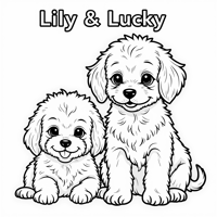 The Words Lily Lucky On The Top Of Page A Maltipoo... Coloring Page