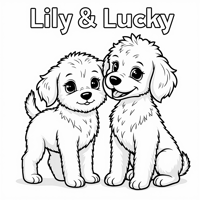 The Words Lily Lucky On The Top Of Page A Maltipoo... Coloring Page