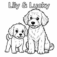 The Words Lily Lucky On The Top Of Page A Small... Coloring Page