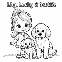 The Words Lily Lucky Scottie On The Top Of Page A... Coloring Page