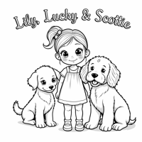 The Words Lily Lucky Scottie On The Top Of Page A... Coloring Page
