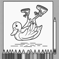 Duck Doing A Kickflip Coloring Page