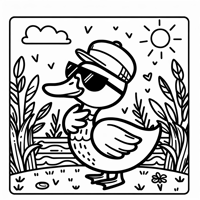 Cool Duck Coloring Page
