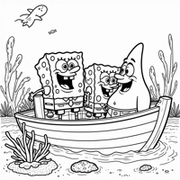 Sandy Cheeks SpongeBob Patrick Star Squidward... Coloring Page
