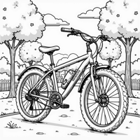Colorful Bike Park Coloring Page