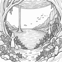 Underwater Kingdom Lies Hidden Beneath The Waves... Coloring Page