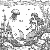Underwater Kingdom Lies Hidden Beneath The Waves... Coloring Page