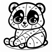 Cute Color By Number Easy Coloring Page