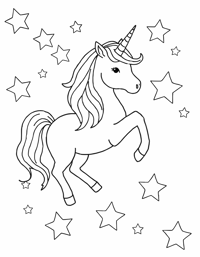 A Unicorn With A Rainbow Mane And Tail Surrounded... Coloring Page