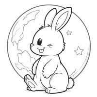 Moon Bunny Coloring Page