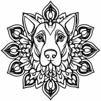 Dog Mandala Coloring Page