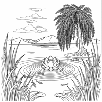 A Lotus Coloring Page