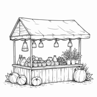 Small Market Coloring Page