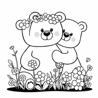 A Boy Bear With Glasses And Midlength Hair Giving... Coloring Page