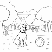 Breathtaking Illustration Of Dog Line Drawing... Coloring Page