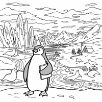 A Creative Penguin Coloring Page