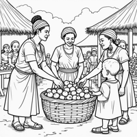 African Women Coloring Page