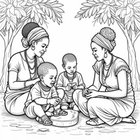 African Women Coloring Page