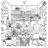 An Intricate Design Featuring A Peaceful Study... Coloring Page