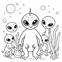 A Page Full Of Little Aliens To Color Coloring Page