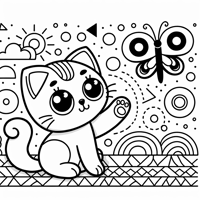 Curious Cat For Preschoolers 15 Years Coloring Page