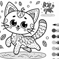 Mischievous Cat Coloring Page