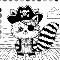 Pirate Cat Coloring Page