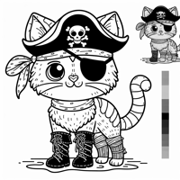 Pirate Cat Coloring Page