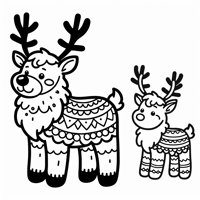 Santa Claus Reindeer Coloring Page