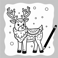 Santa Claus Reindeer Coloring Page