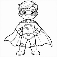 Superhero With Cape Coloring Page