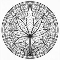 Weed Mandala Coloring Page