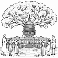 An Intricate Illustration Of The United States... Coloring Page