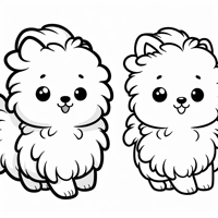 Cute Fluffy Dog Coloring Page